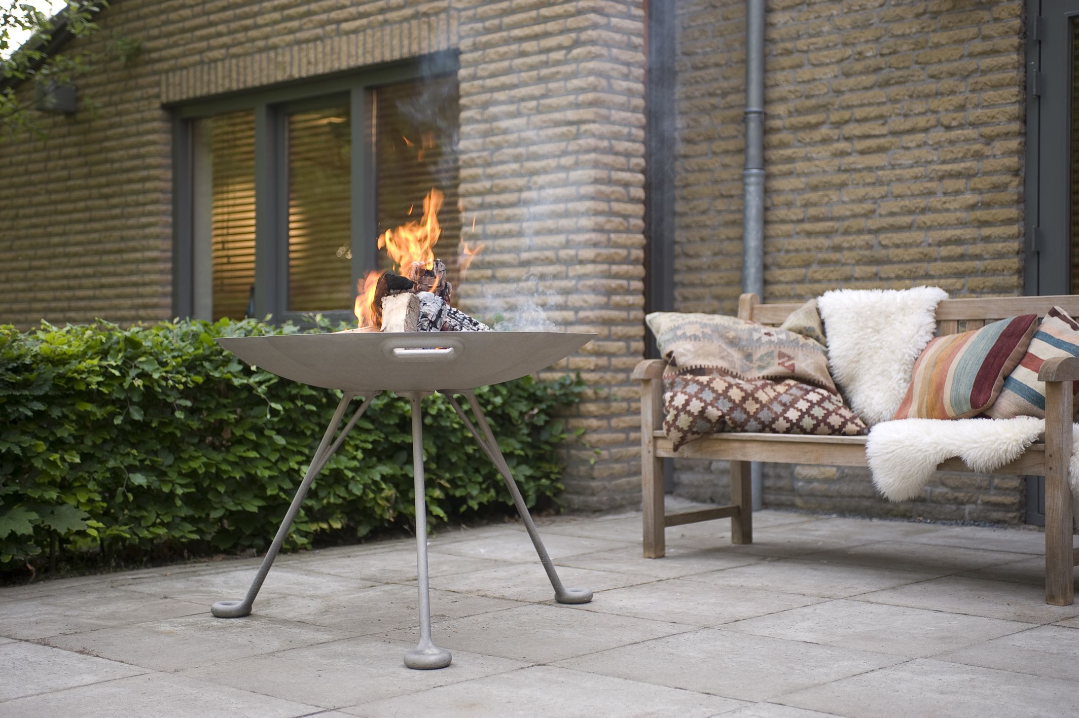 Lotus Cast Aluminium Firebowl - High
