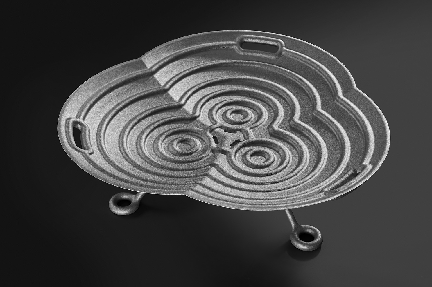 Lotus Cast Aluminium Firebowl - Low - Image 4